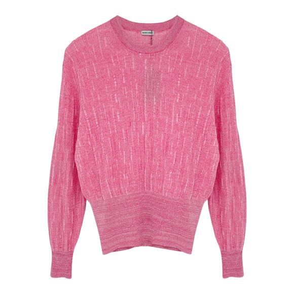 RACHEL COMEY Amares Crinkle Knit Top Sweater in Pink Marled S - Picture 1 of 12